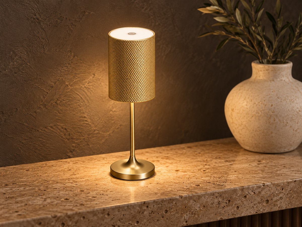 Gold rechargeable table lamp