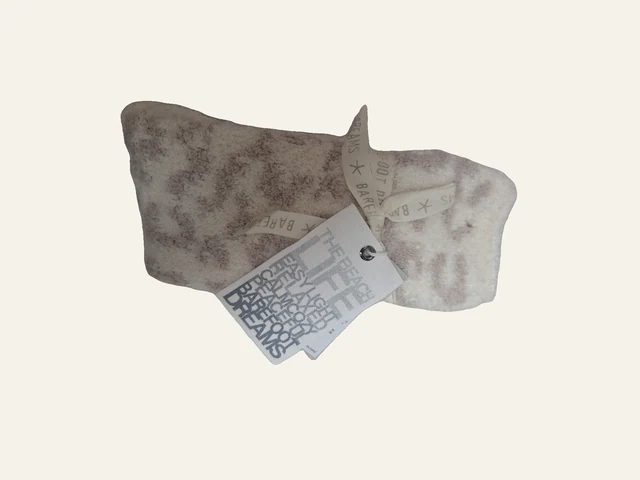 CozyChic Women’s Socks — Cream & Stone by Barefoot Dreams, genuine folded retail unit with original ribbon and tags.