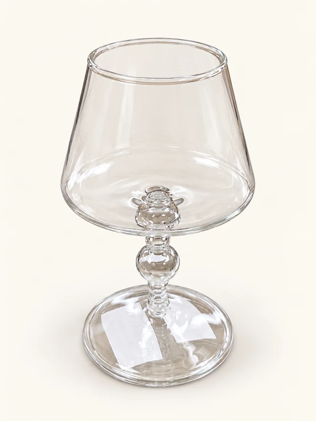 One clear Bistro votive holder with a tapered bowl, sculpted stem and round foot