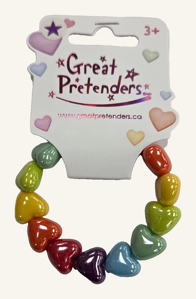 Actual Colours of Love bracelet with glossy multicolored heart-shaped beads