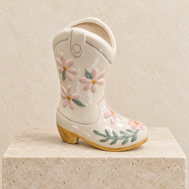 Cowgirl Boot Vase