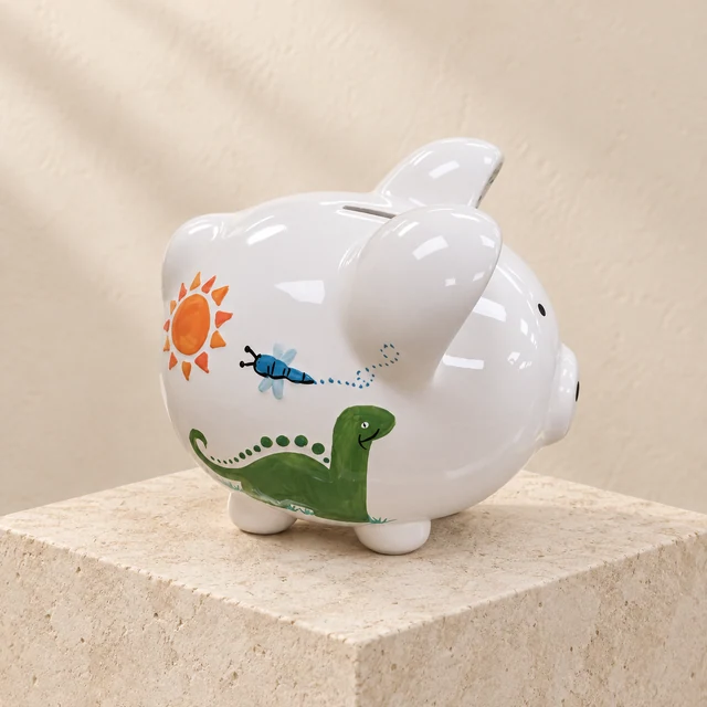 Dinosaurs & Dragonflies Large Piggy Bank