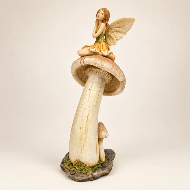Fairy on a Mushroom Sculpture
