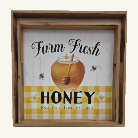 Farm Fresh Honey Trays — Set of Two