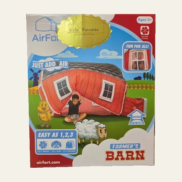 Retail box for the Farmer’s Barn AirFort play fort