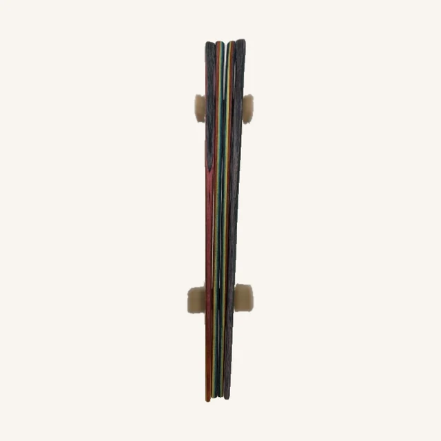 Four Fusion multicolor chopsticks in their original close arrangement with both actual wood rests visible behind them