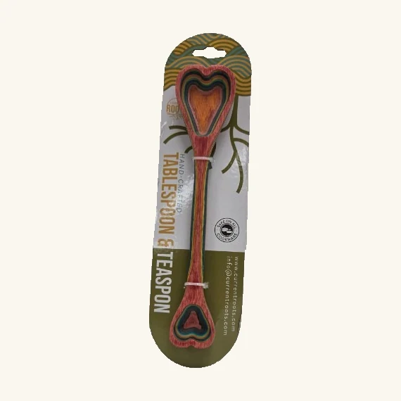 Complete rainbow Fusion double-ended tablespoon and teaspoon on its original display card