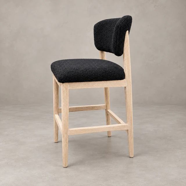 Hayder Counter Stool — Natural and Black