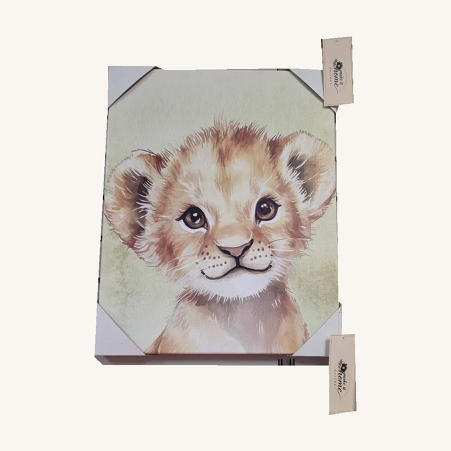 Jungle Friends 3 artwork with its actual protective corner pieces and gallery tag