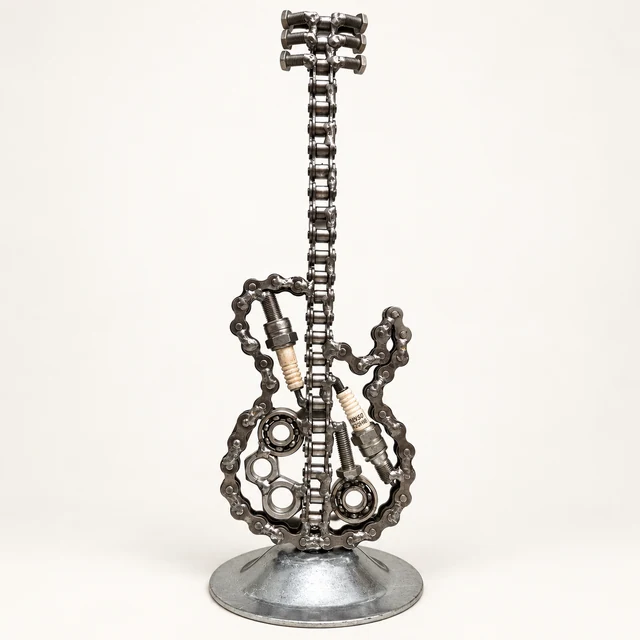 Large Metal Guitar Sculpture