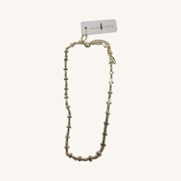 McKay gold-tone necklace with petite cross links and its original attached tag
