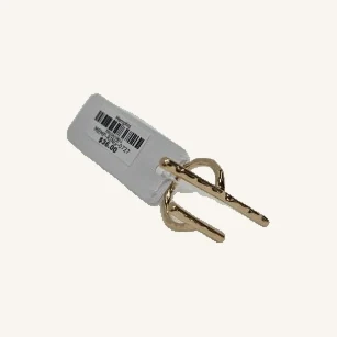 Memphis gold-tone open ring with two hammered bars and original attached supplier tag