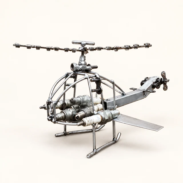 Metal Heliplane Sculpture