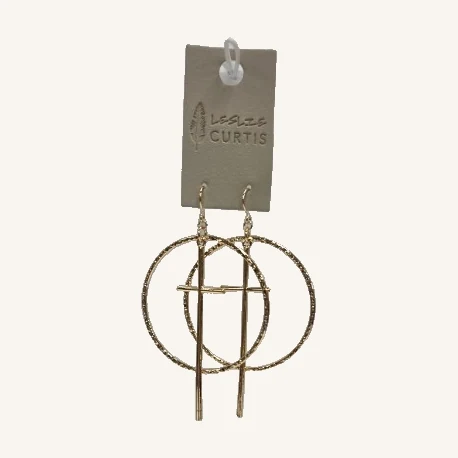 Miracle Hoop and Cross Earrings — Gold Tone. Hammered hoops and slender cross drops bring a distinctive layered look to these gold-toned earrings.