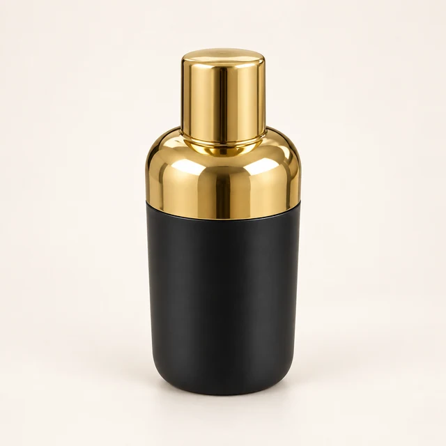 Monte Oro Black and Gold Cocktail Shaker — 8 Inch