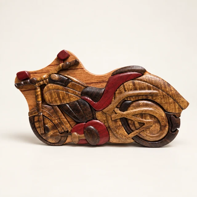 Motorcycle Wooden Puzzle Box