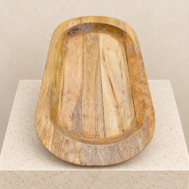 Natural Carved Wood Bowl