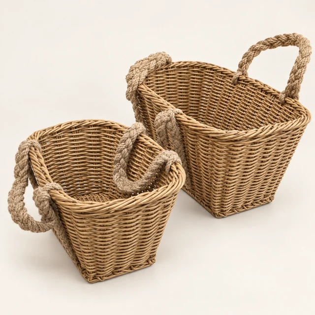 Poly Weave Market Baskets — Set of Two