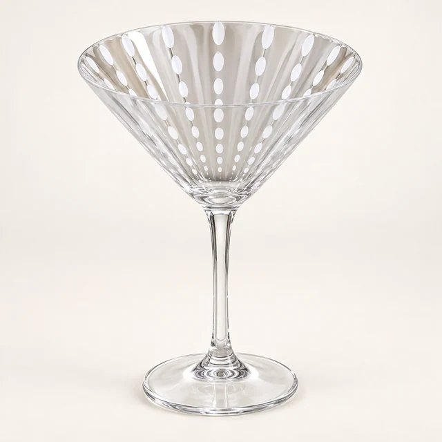 Portofino White-Dot Martini Glass