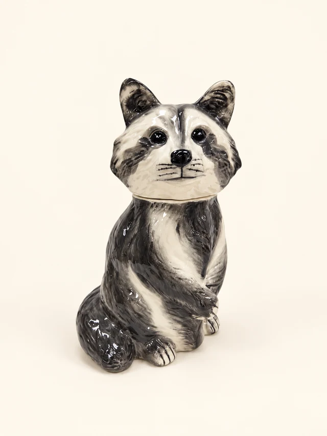 Raccoon Stoneware Cookie Jar
