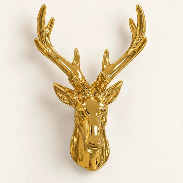 Rocky Mountain Gold Ceramic Stag Head — 15.5 Inch