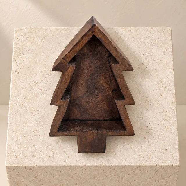 Small Christmas Tree Wood Tray