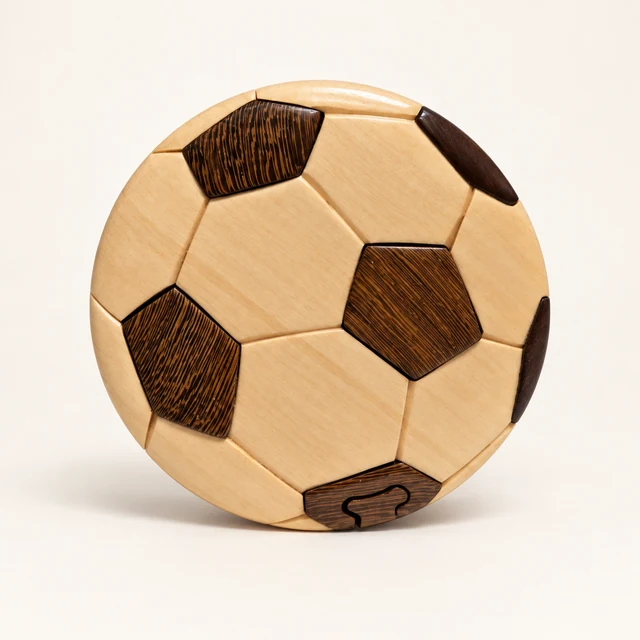 Soccer Ball Wooden Puzzle Box
