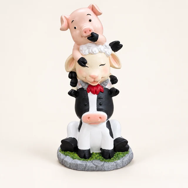 Stacked Farm Animal Sculpture — 14 Inch