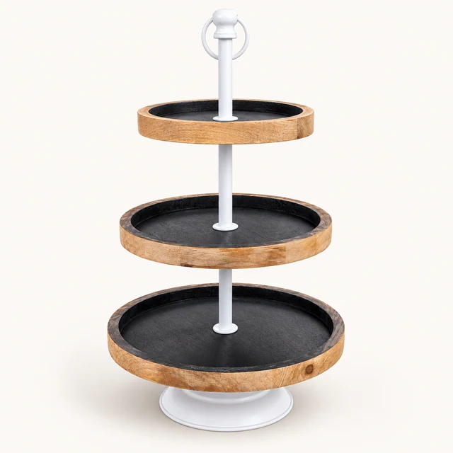 Three-Tier Wood Display Stand