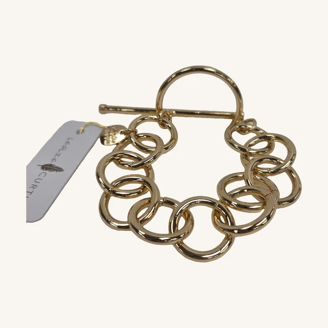 Valerie Chunky Link Bracelet — Gold Tone. Oversized open links give this gold-toned bracelet a bold, sculptural look.
