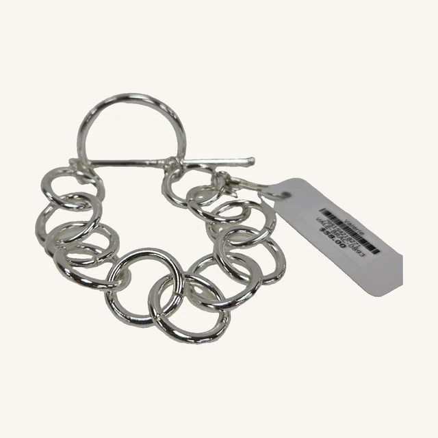 Valerie Chunky Link Bracelet — Silver Tone. Oversized open links make a bright, sculptural statement in a silver-toned finish.