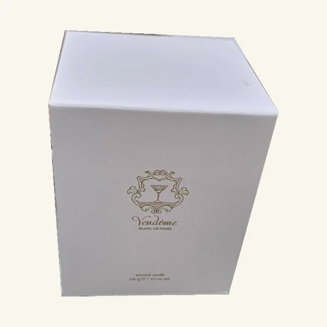 Actual Zodax Vendome Blanc de Noirs scented candle retail box