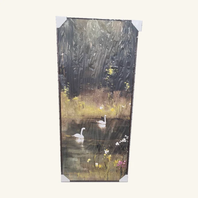 Whispers of Light II. White birds on still water bring a gentle focal point to this softly lit woodland scene.