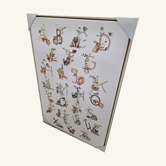 Woodland Friends Alphabet. Woodland animals turn the alphabet into a playful wall piece for a reading corner or cheerful room.