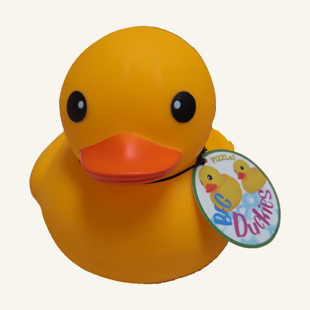 Yellow FiZZLeS Duck — 18 cm with attached FiZZLeS tag